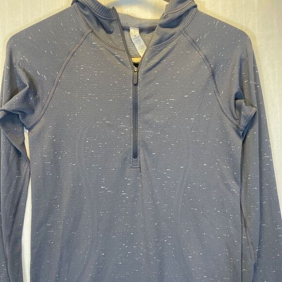 Lululemon Gray Sweat Life Swiftly Tech 1/2 Zip Long Sleeve Hoodie Size 6 - Picture 3 of 10